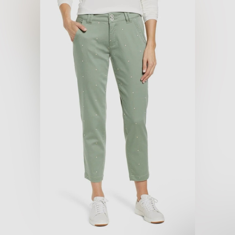JAG Jeans Green Polka Dot Skinny Cropped Pants-Size 25